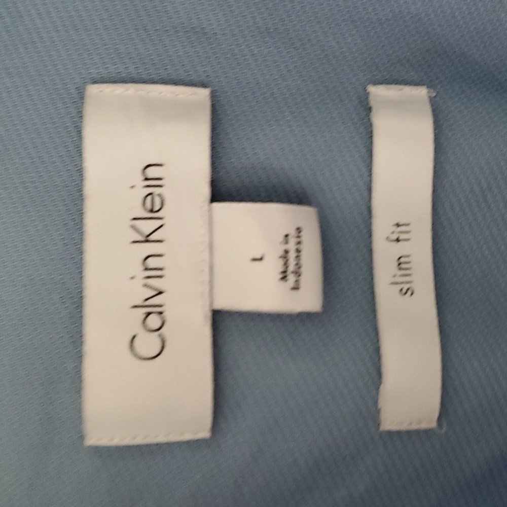 Calvin Klein Mens Blue Roll Tab Long‎ Sleeve Buttondown Shirt Size Large - Picture 3 of 11